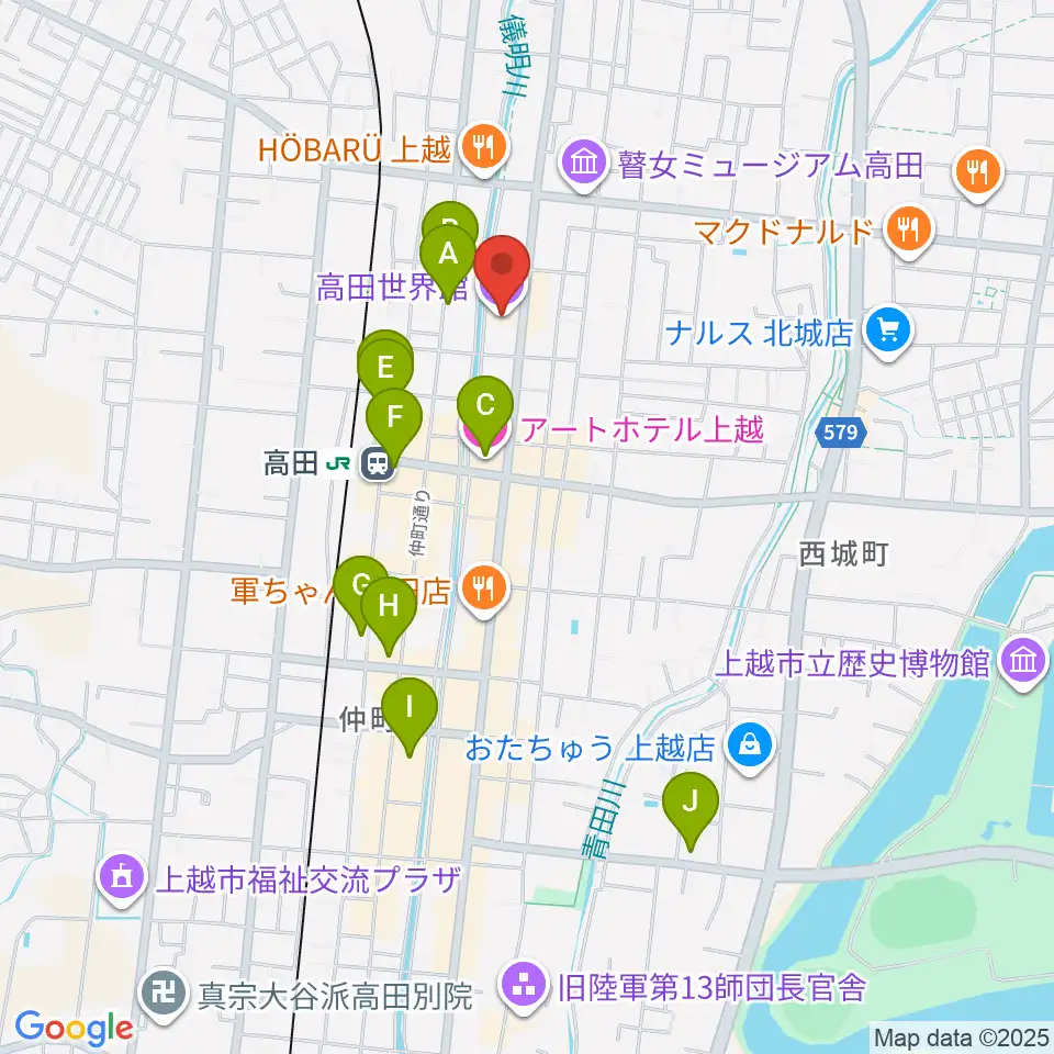 高田世界館周辺のホテル一覧地図