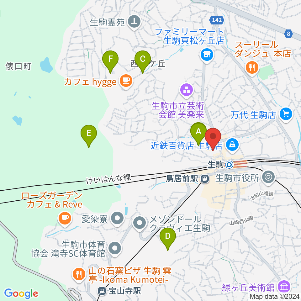 たけまるホール周辺のホテル一覧地図