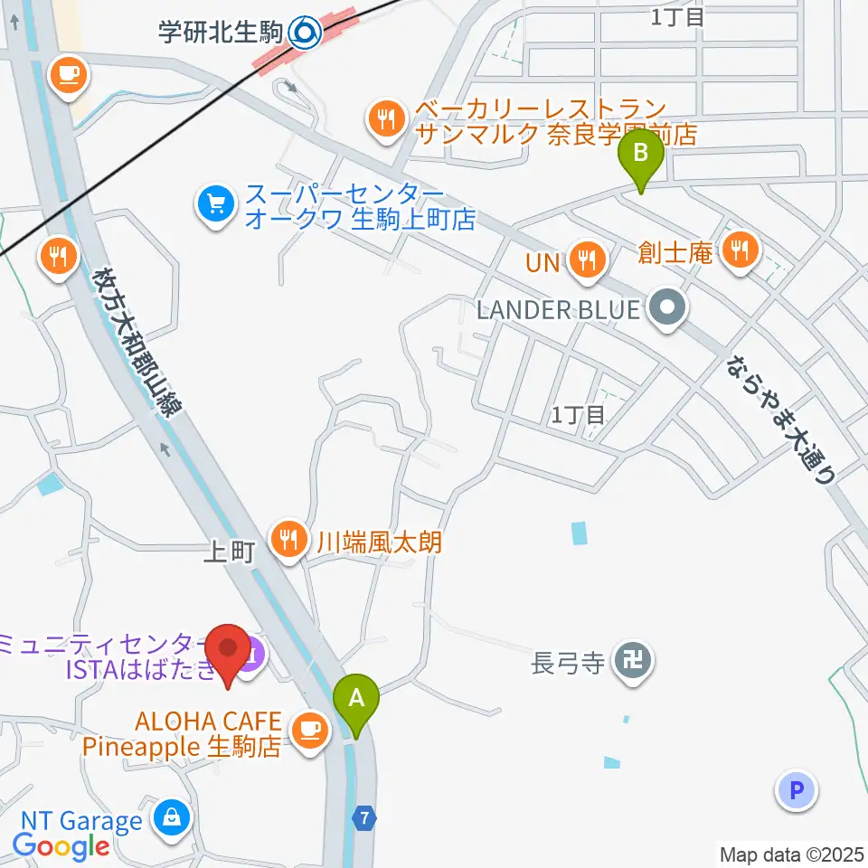 北コミュニティセンター ISTAはばたき周辺のホテル一覧地図