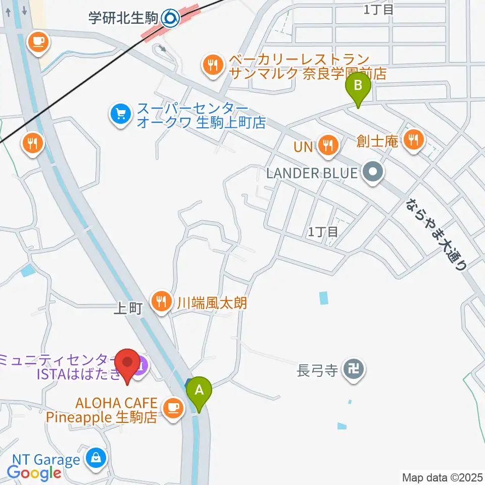 北コミュニティセンター ISTAはばたき周辺のホテル一覧地図