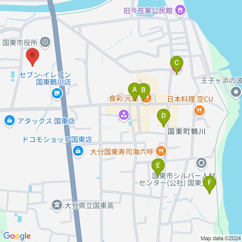 くにさき総合文化センター（アストくにさき）周辺のホテル一覧地図