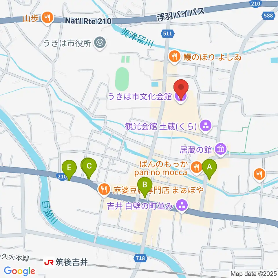 白壁ホール周辺のホテル一覧地図