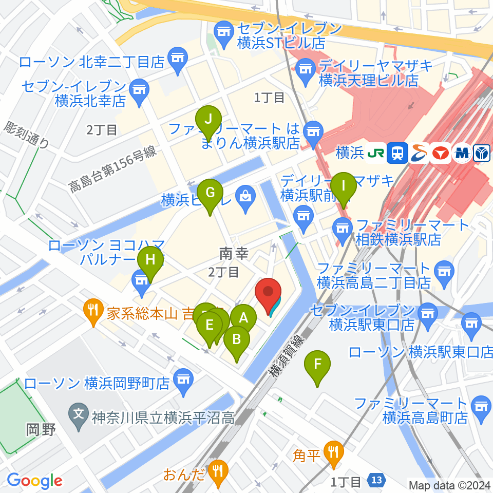 横浜1000 CLUB周辺のホテル一覧地図
