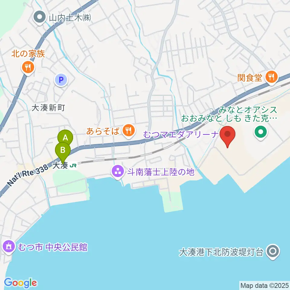 むつマエダアリーナ周辺のホテル一覧地図