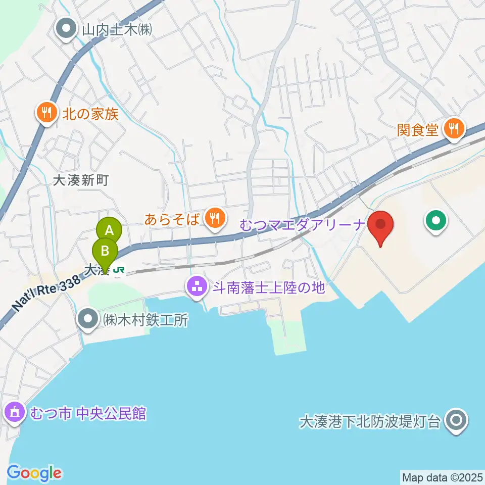 むつマエダアリーナ周辺のホテル一覧地図