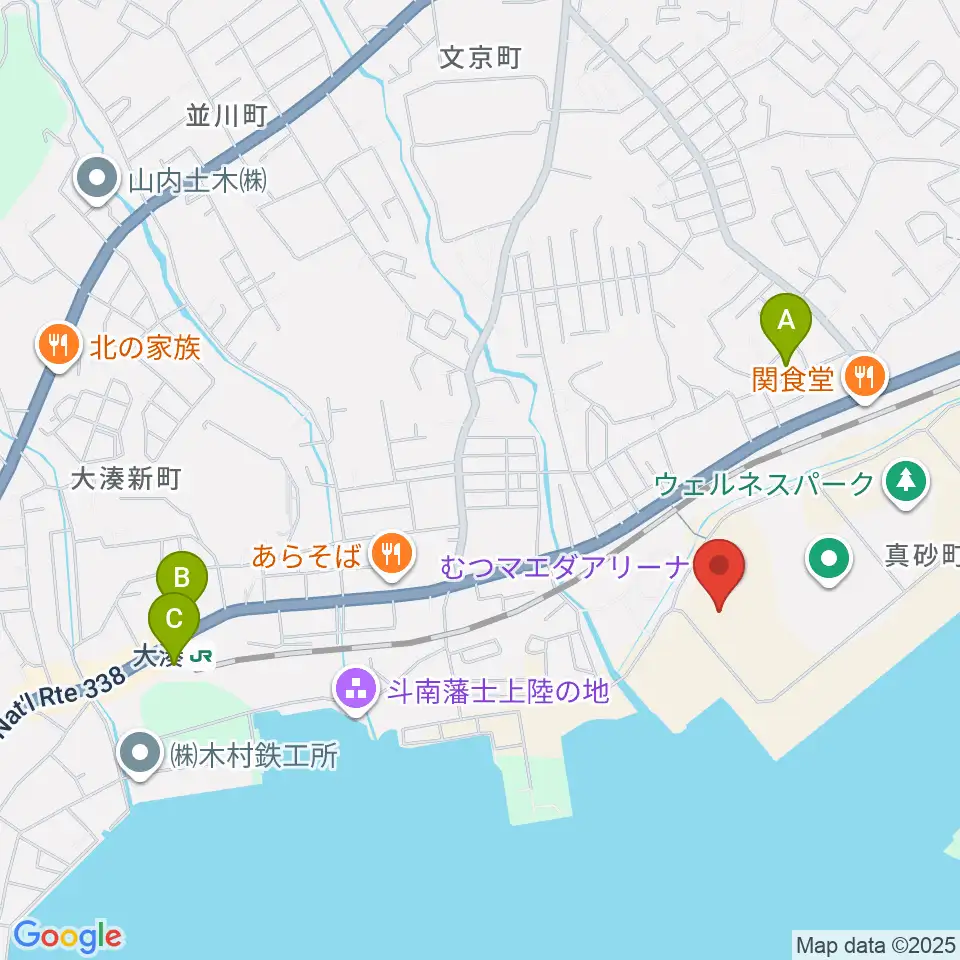 むつマエダアリーナ周辺のホテル一覧地図