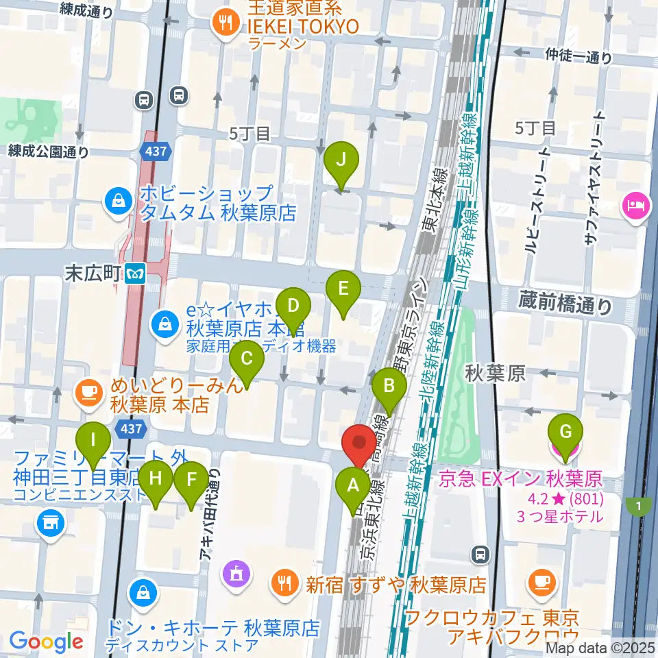 TAIKO-LAB秋葉原周辺のホテル一覧地図