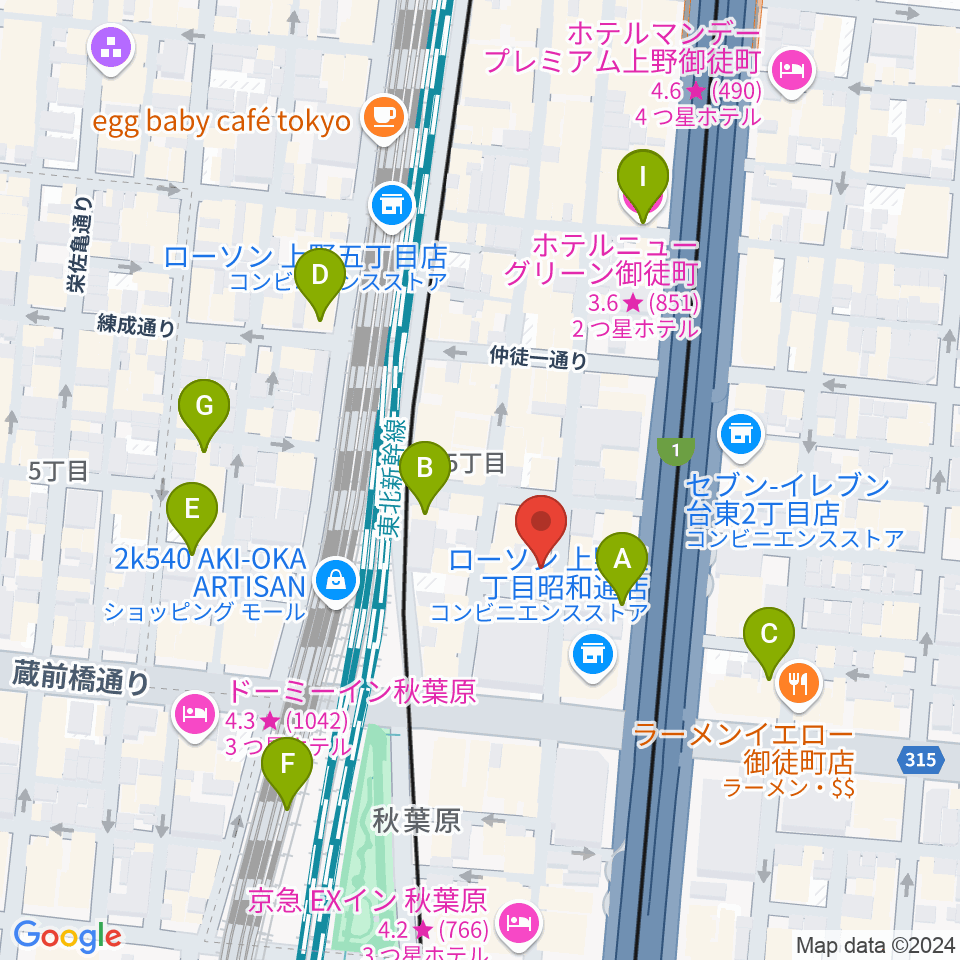 和の音交流館周辺のホテル一覧地図