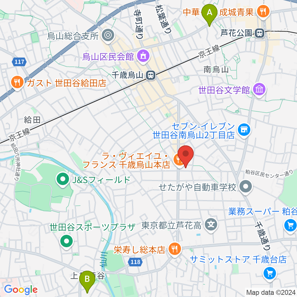 ユリミュージックキャンパス千歳鳥山教室周辺のホテル一覧地図