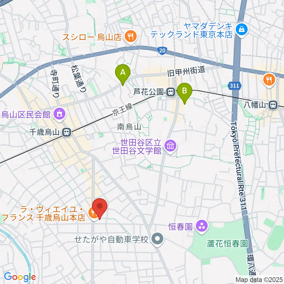 ユリミュージックキャンパス千歳鳥山教室周辺のホテル一覧地図