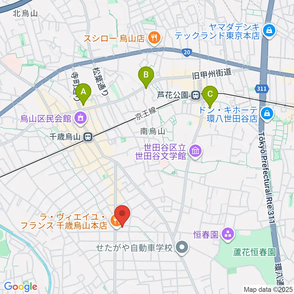 ユリミュージックキャンパス千歳鳥山教室周辺のホテル一覧地図