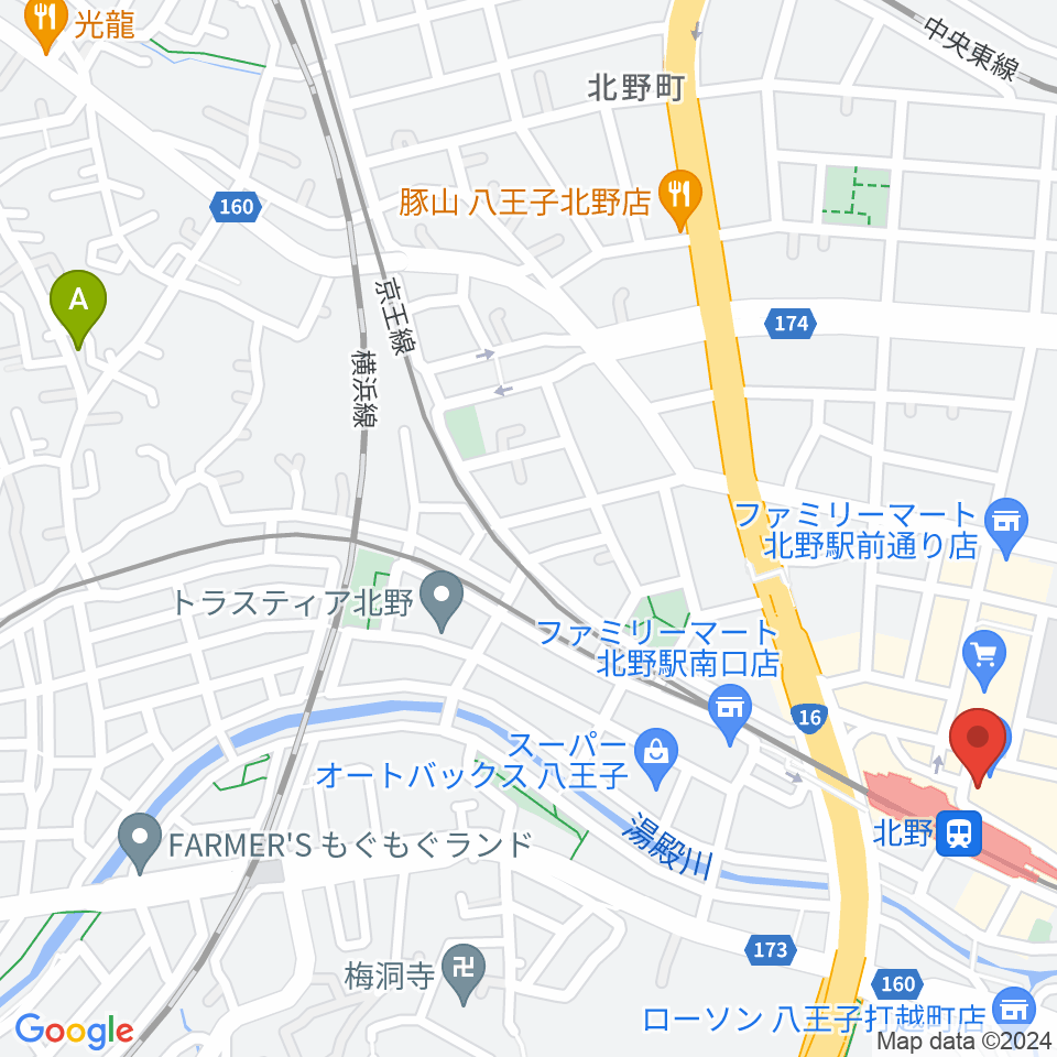 スタジオ・ラクスタ八王子北野店周辺のホテル一覧地図