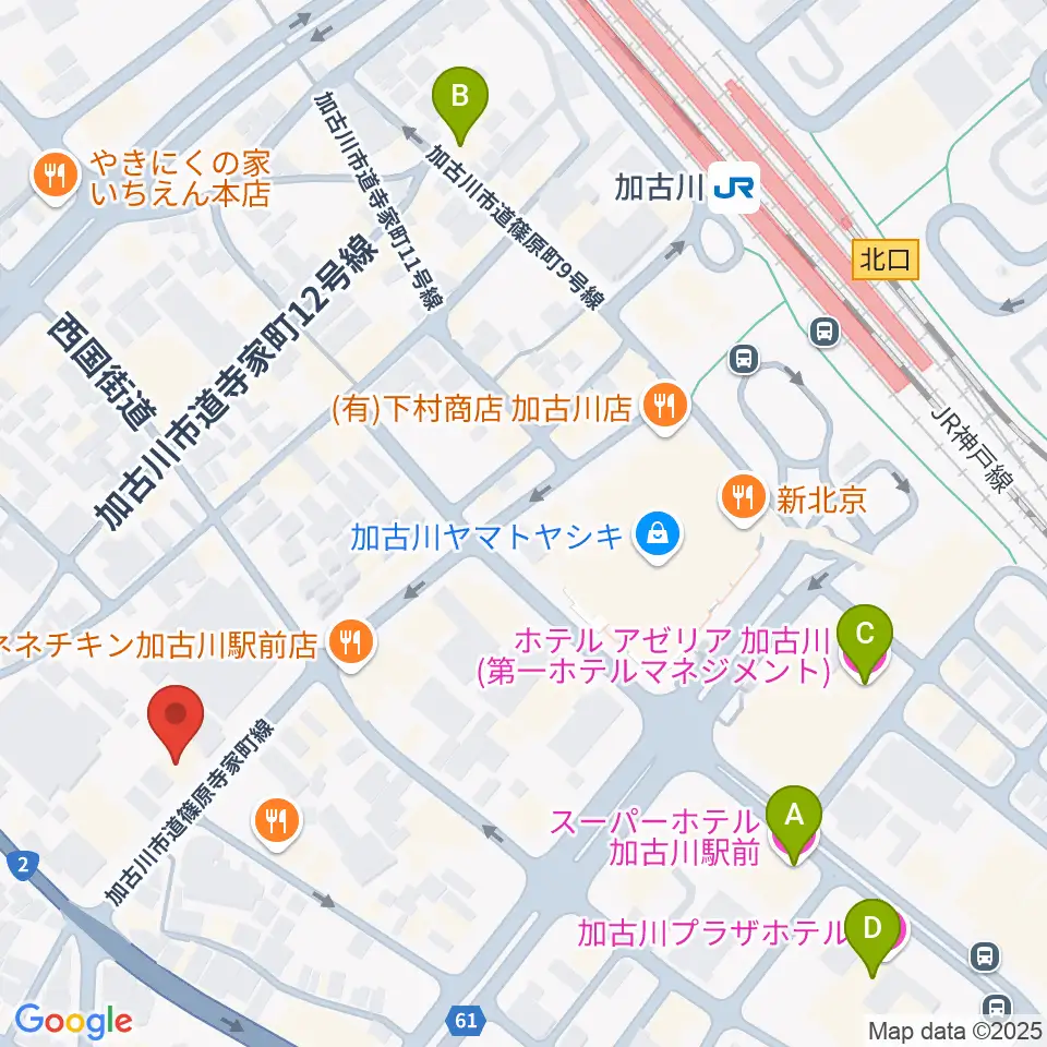 ヤマハミュージック 加古川センター周辺のホテル一覧地図