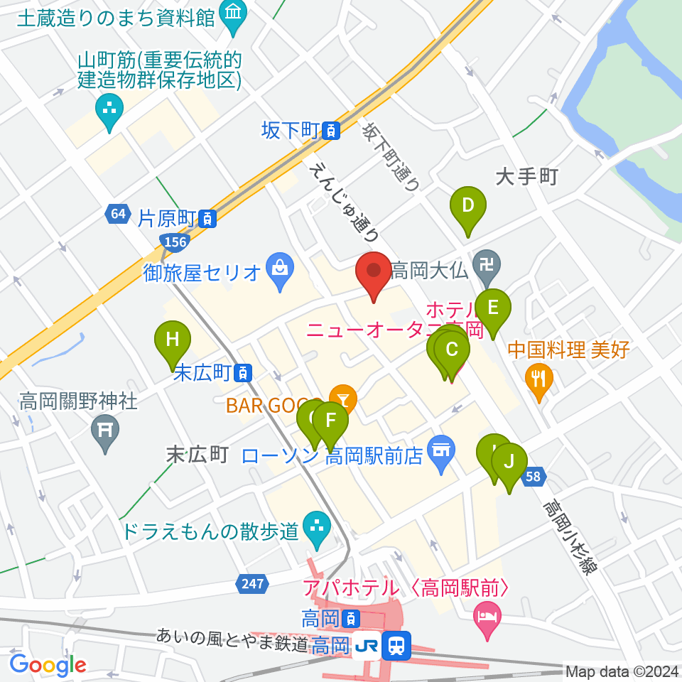 御旅屋座周辺のホテル一覧地図