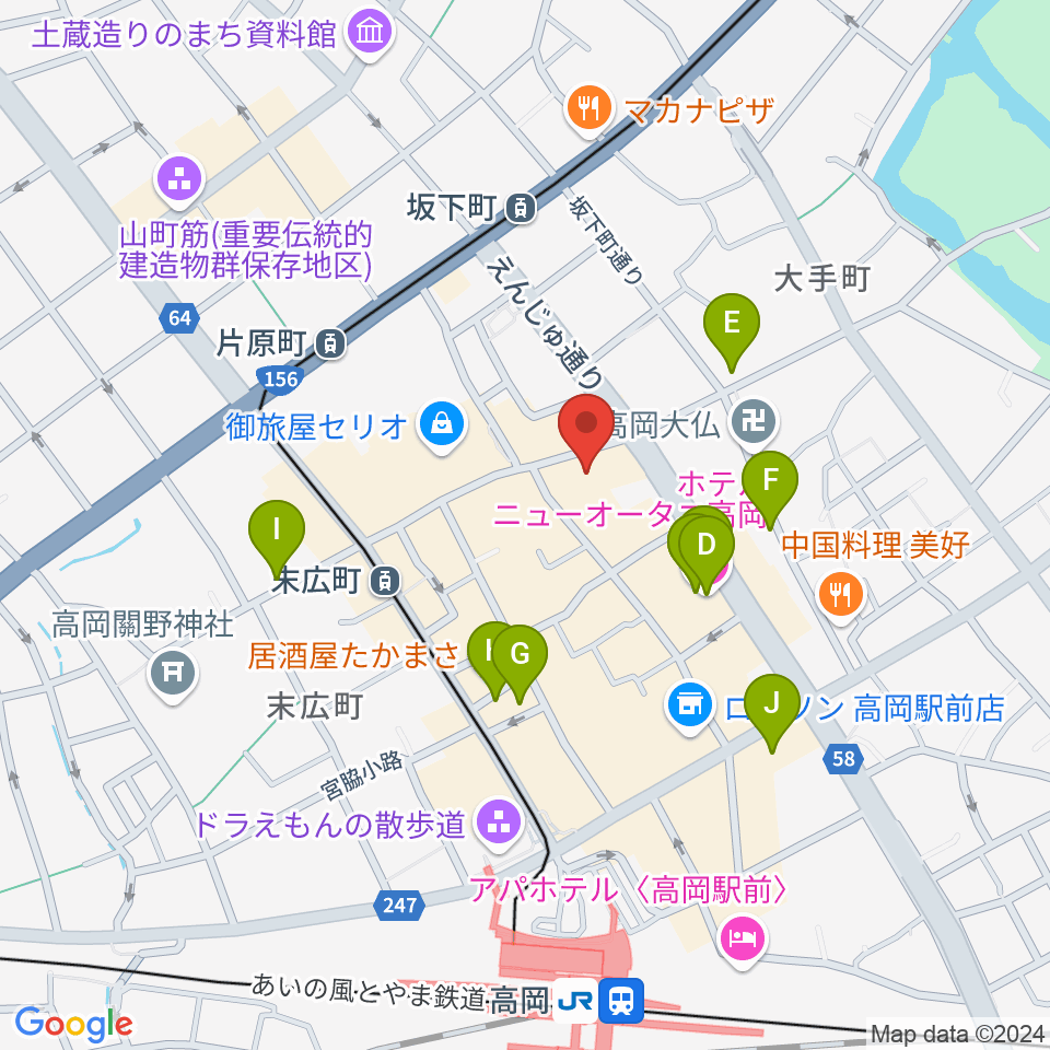 御旅屋座周辺のホテル一覧地図