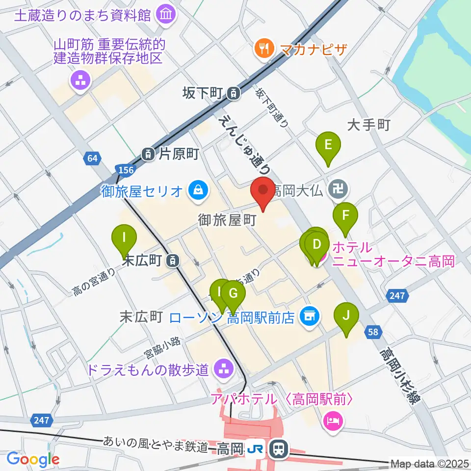 御旅屋座周辺のホテル一覧地図