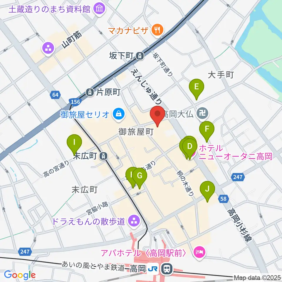 御旅屋座周辺のホテル一覧地図