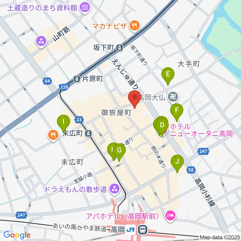 御旅屋座周辺のホテル一覧地図