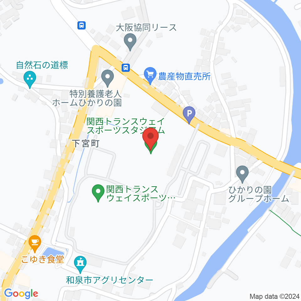 関西トランスウェイスポーツスタジアム周辺のホテル一覧地図
