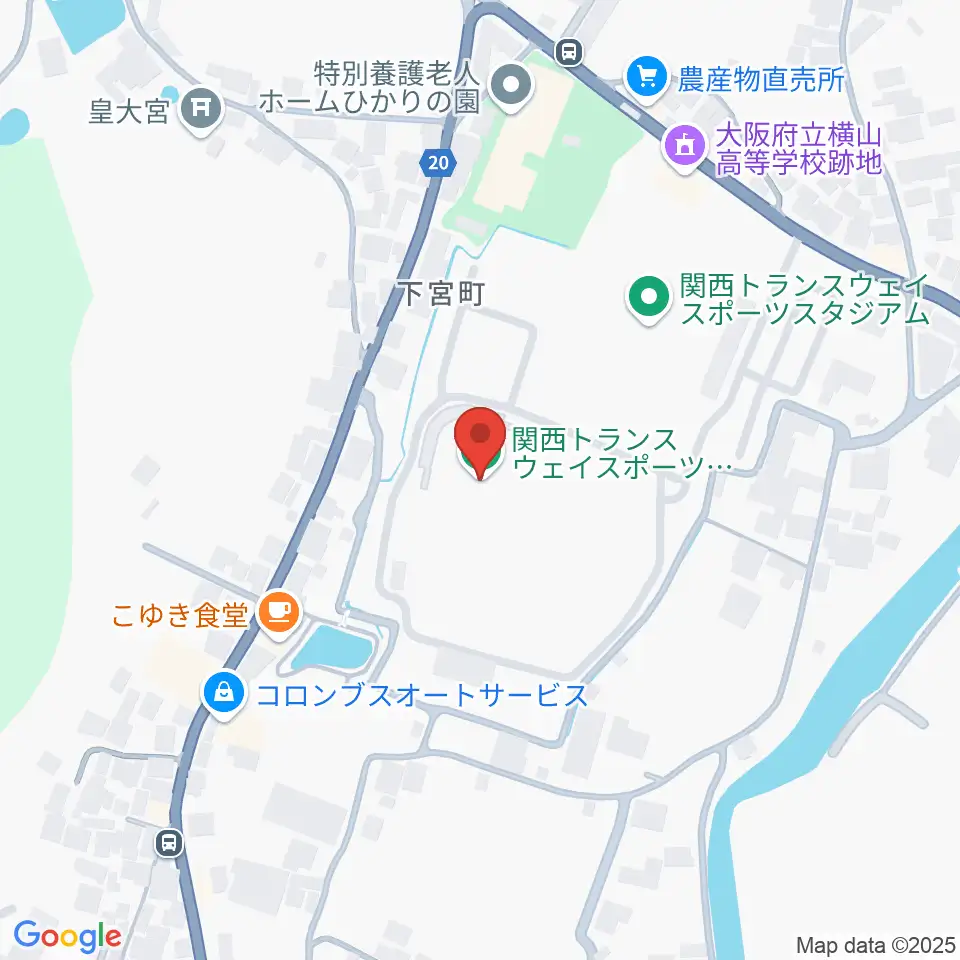 関西トランスウェイスポーツスタジアム野球場周辺のホテル一覧地図