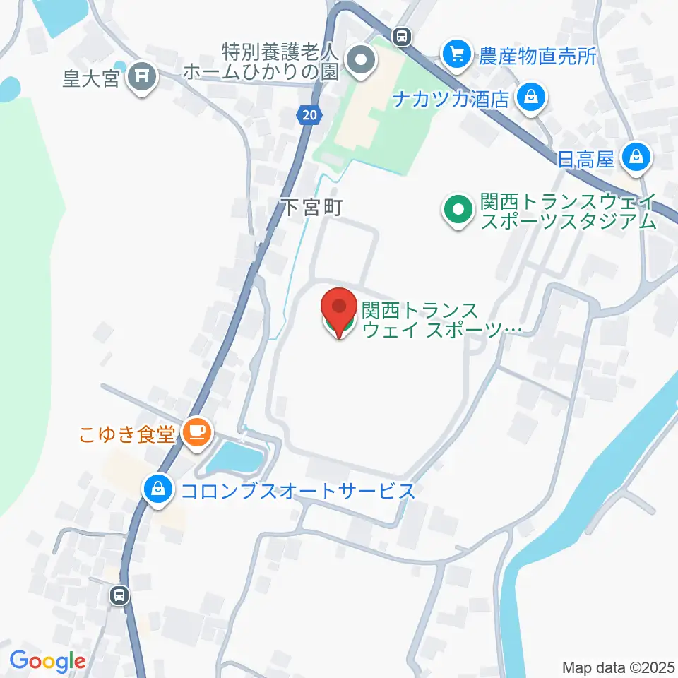関西トランスウェイスポーツスタジアム野球場周辺のホテル一覧地図