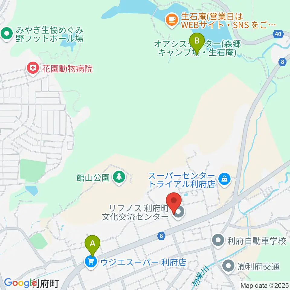 利府町文化交流センター リフノス周辺のホテル一覧地図