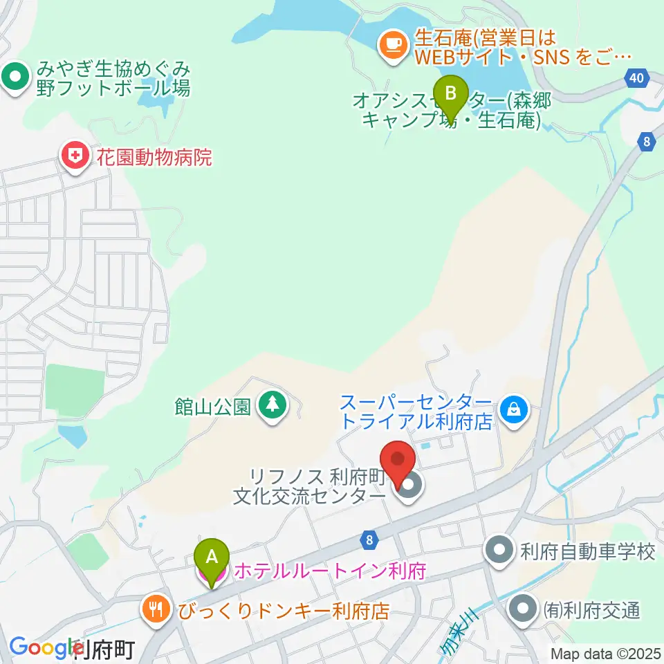 利府町文化交流センター リフノス周辺のホテル一覧地図