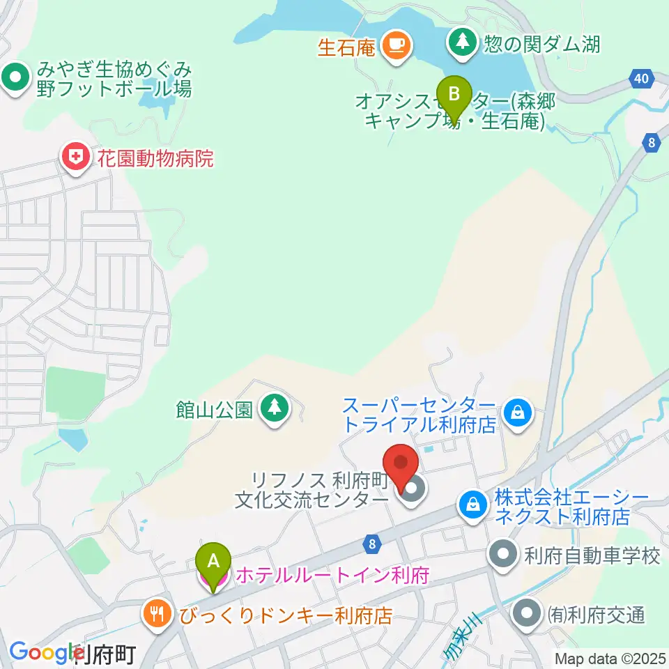 利府町文化交流センター リフノス周辺のホテル一覧地図