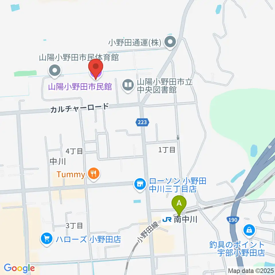 山陽小野田市民館周辺のホテル一覧地図