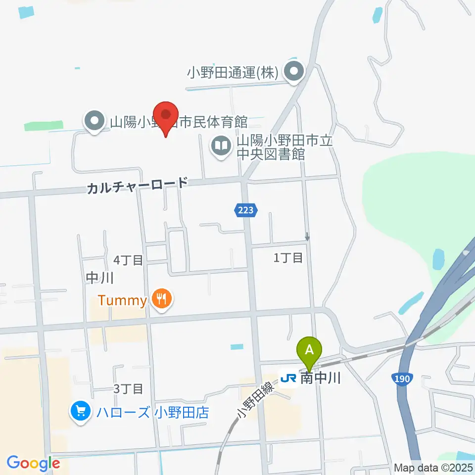 山陽小野田市民館周辺のホテル一覧地図
