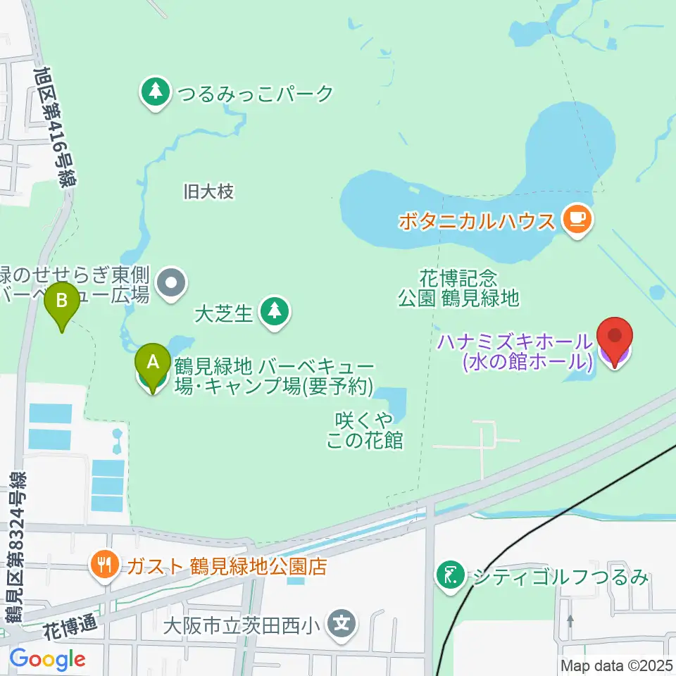 ハナミズキホール周辺のホテル一覧地図