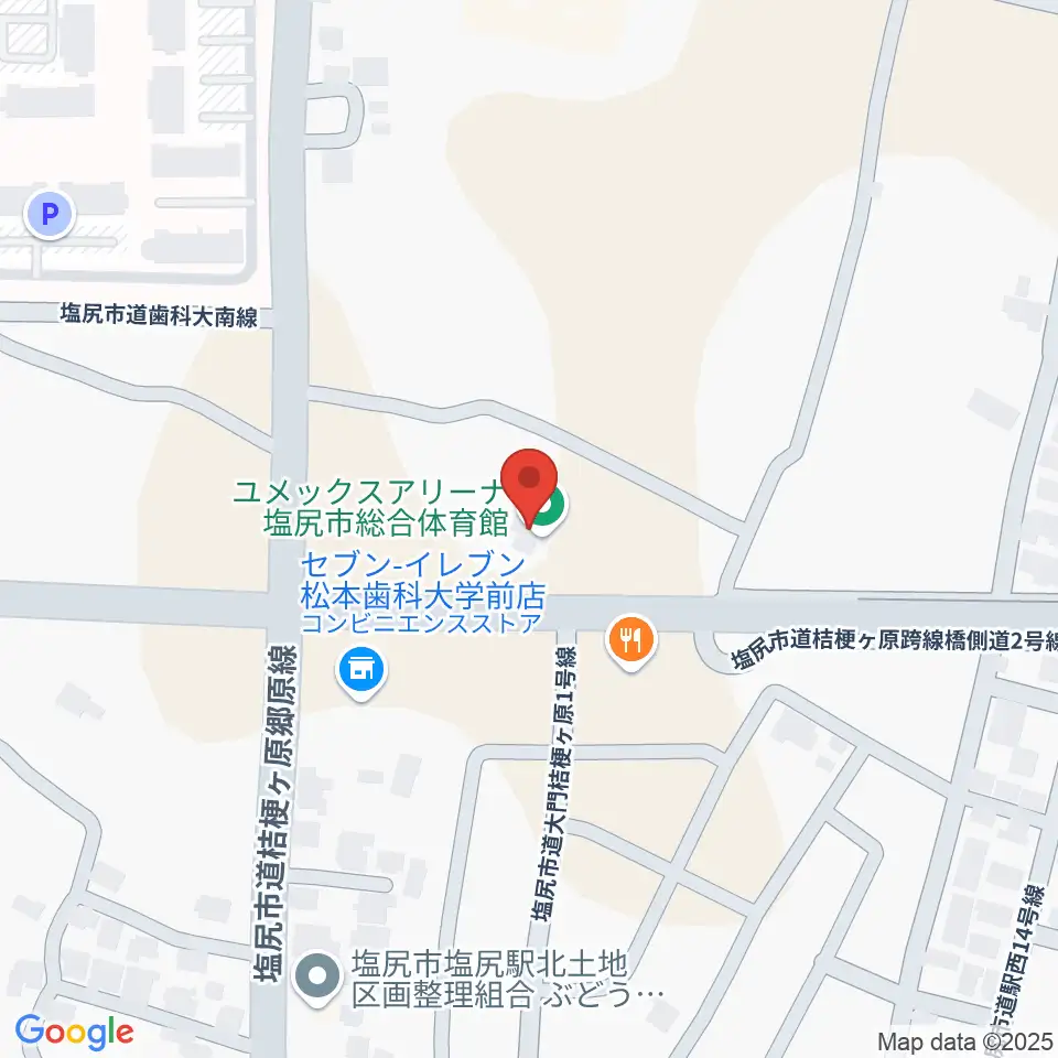 ユメックスアリーナ周辺のホテル一覧地図
