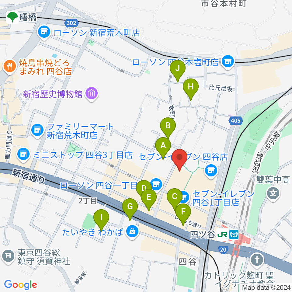 四谷スポーツスクエア周辺のホテル一覧地図