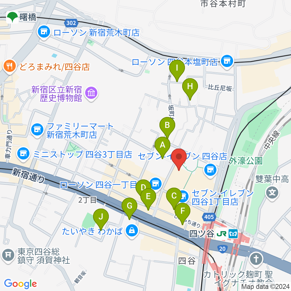 四谷スポーツスクエア周辺のホテル一覧地図