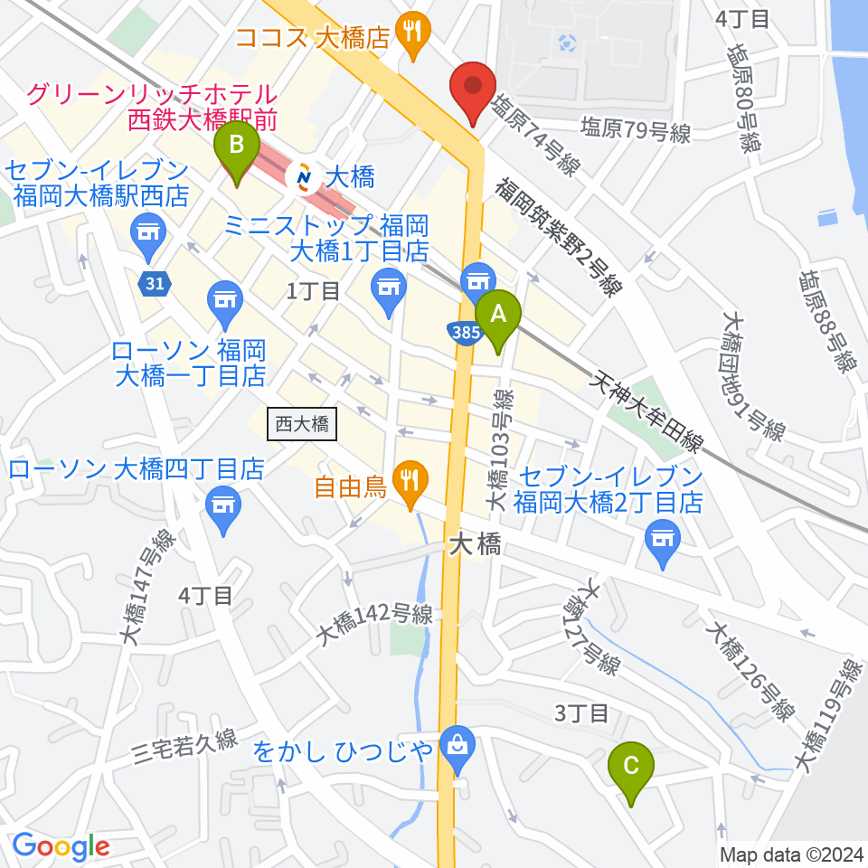 sound Boogie大橋店周辺のホテル一覧地図