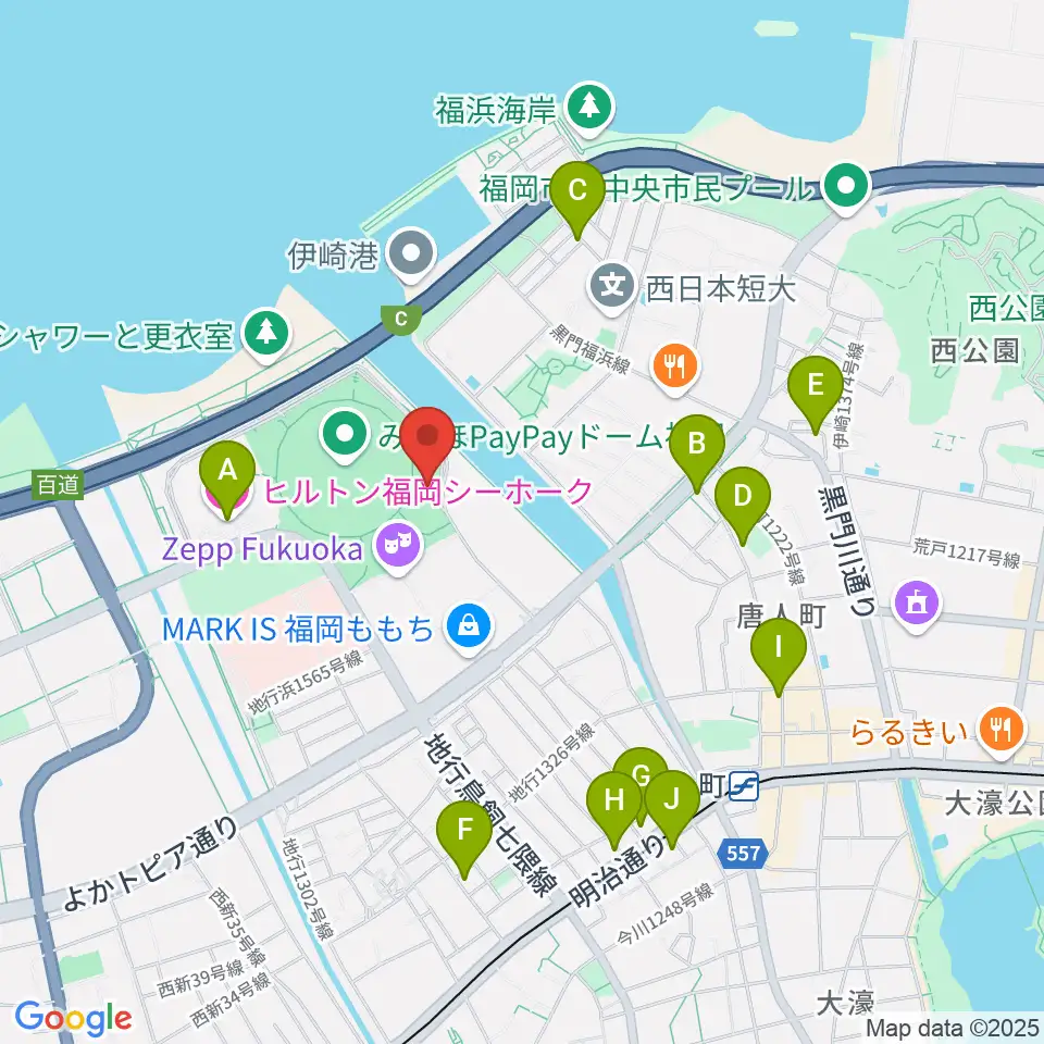 よしもと福岡 大和証券劇場周辺のホテル一覧地図