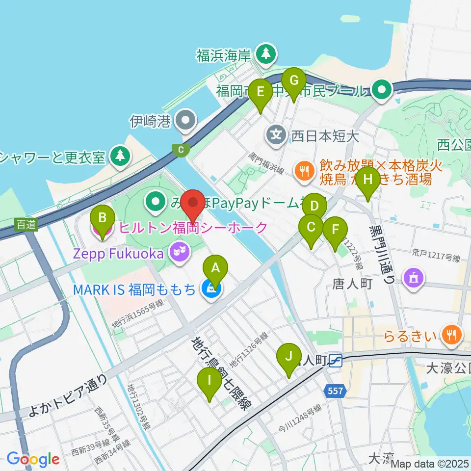 よしもと福岡 大和証券劇場周辺のホテル一覧地図