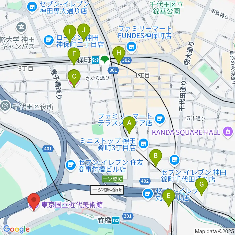 東京国立近代美術館周辺のホテル一覧地図