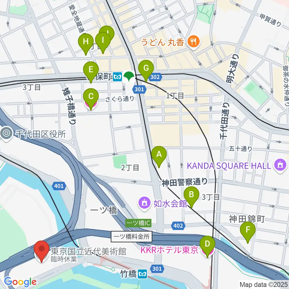 東京国立近代美術館周辺のホテル一覧地図