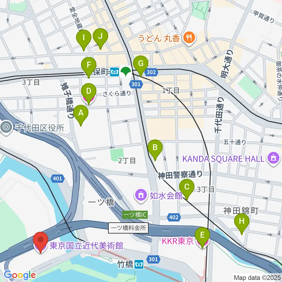 東京国立近代美術館周辺のホテル一覧地図