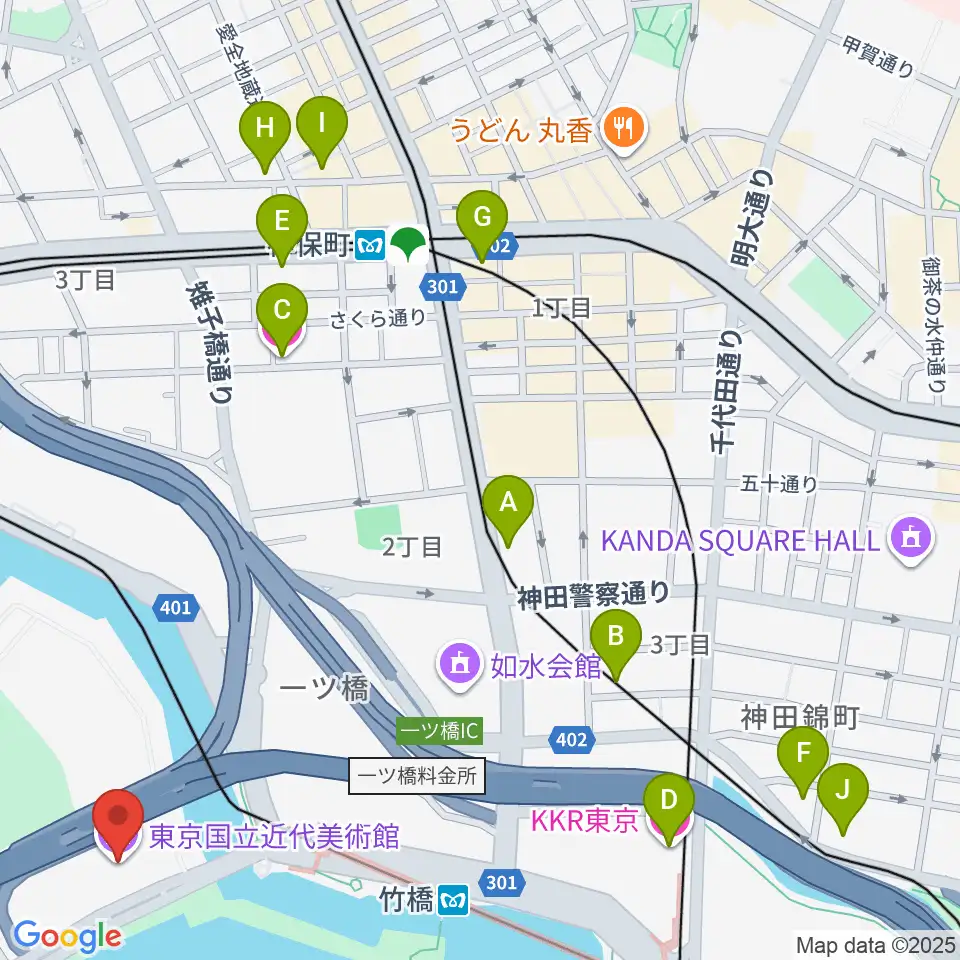 東京国立近代美術館周辺のホテル一覧地図