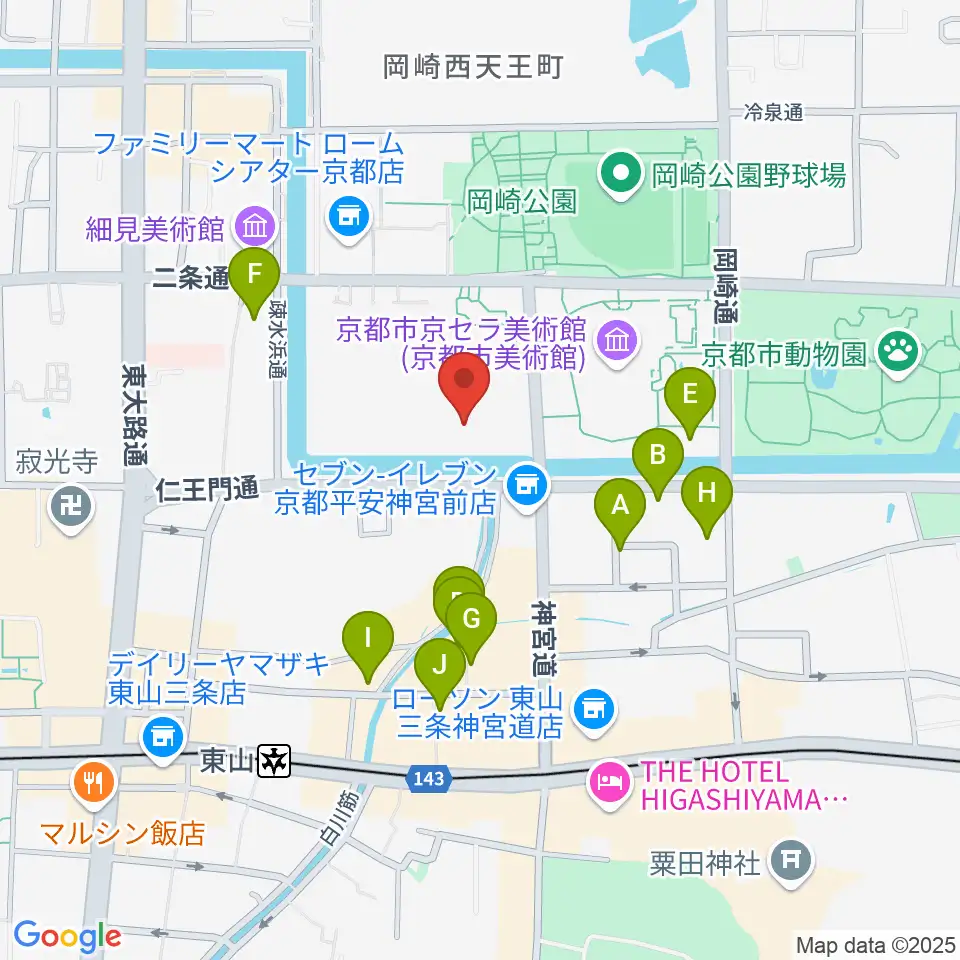 京都国立近代美術館周辺のホテル一覧地図