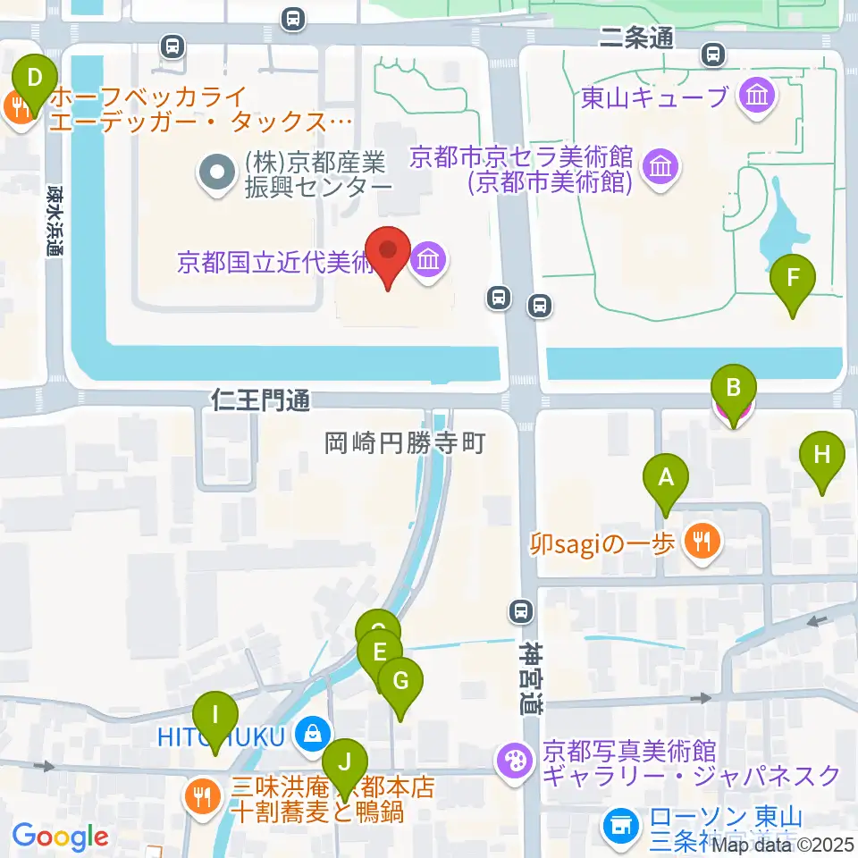 京都国立近代美術館周辺のホテル一覧地図