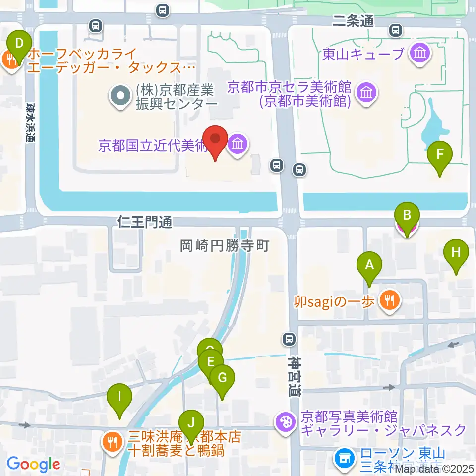 京都国立近代美術館周辺のホテル一覧地図