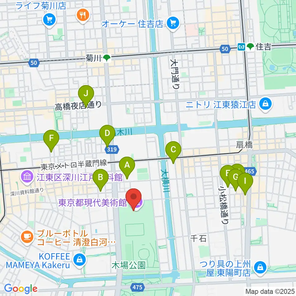 東京都現代美術館(MOT)周辺のホテル一覧地図