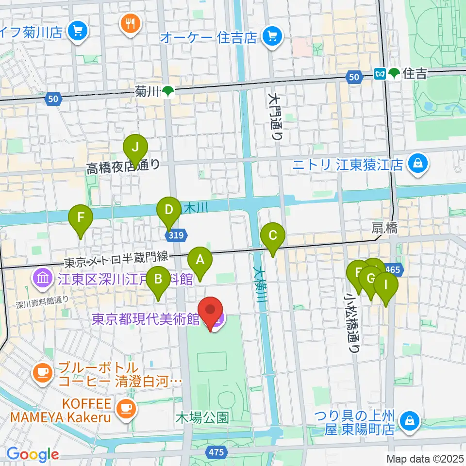 東京都現代美術館(MOT)周辺のホテル一覧地図