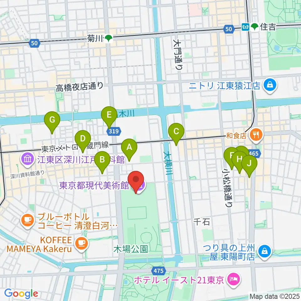東京都現代美術館（MOT）周辺のホテル一覧地図