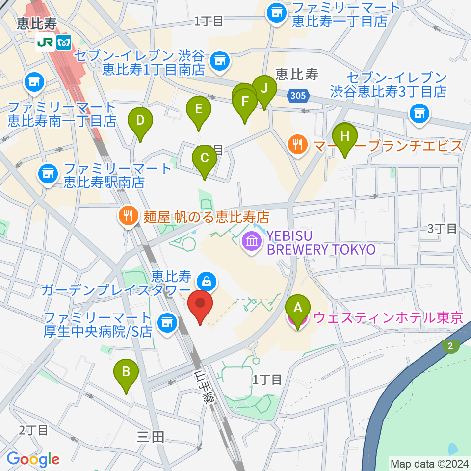 東京都写真美術館周辺のホテル一覧地図