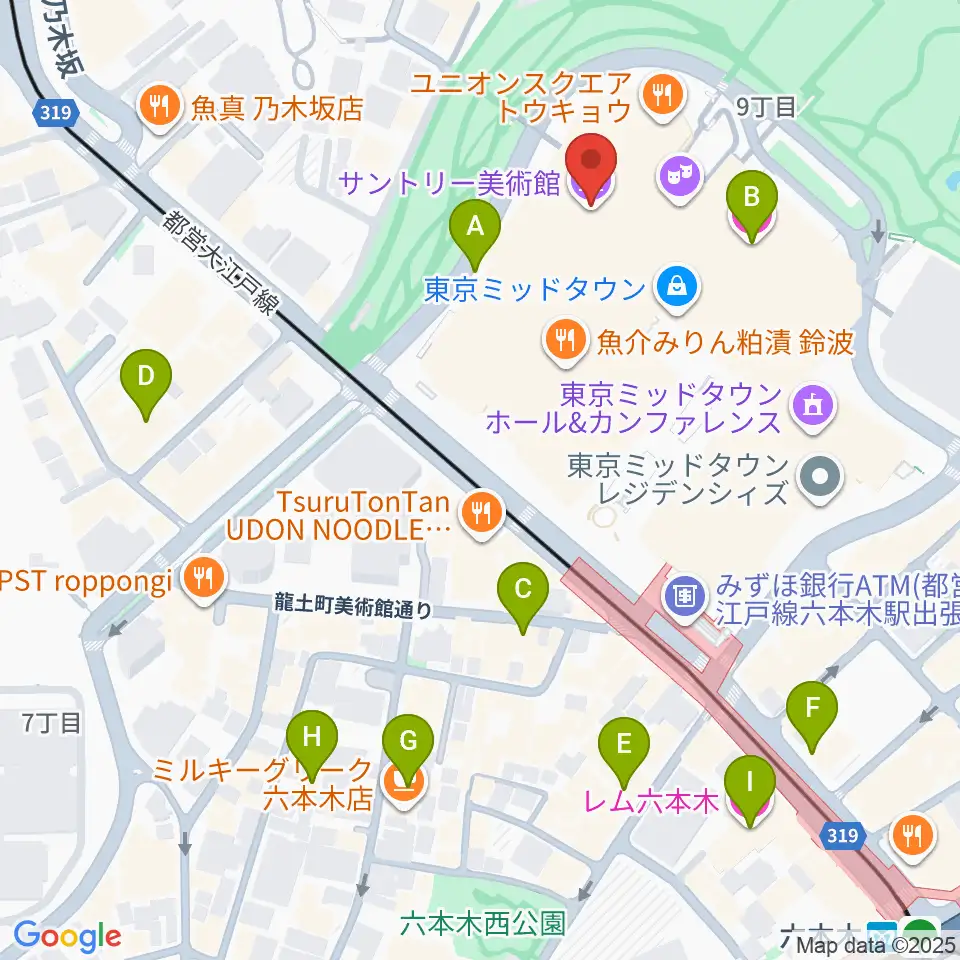 サントリー美術館周辺のホテル一覧地図