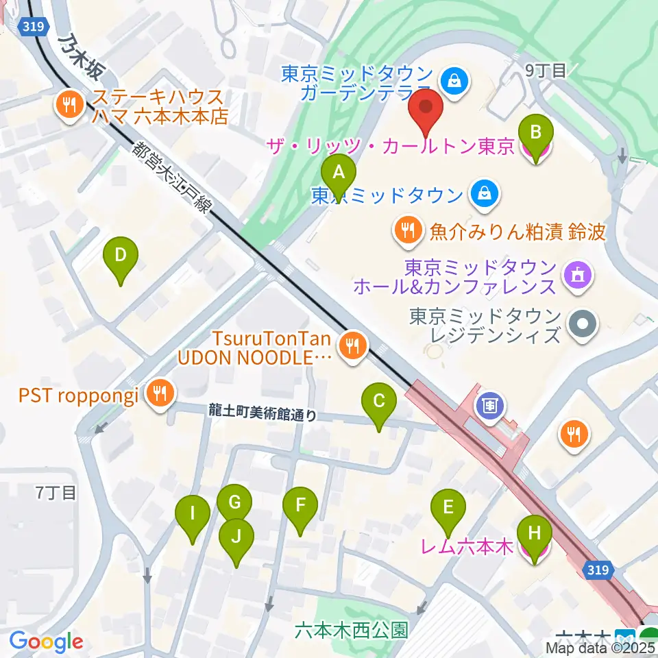 サントリー美術館周辺のホテル一覧地図